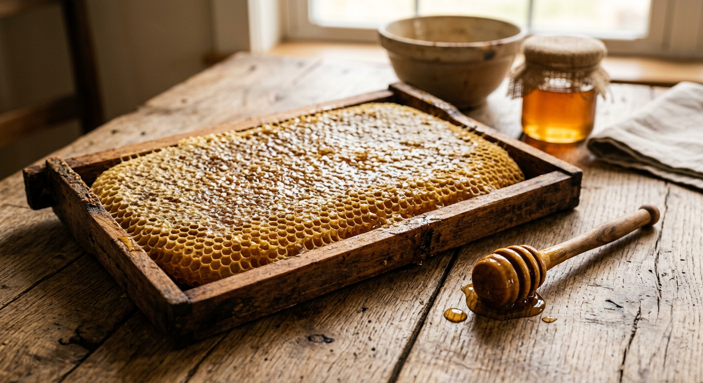A sealed honeycomb frame seen from above